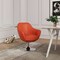 Manhattan Comfort Caisson Faux Leather Swivel Accent Chair in Orange and Polished Chrome AC028-OR - alternate 3